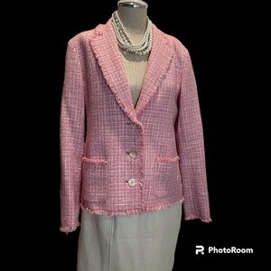 Vintage Jones New York Signature Pink Tweed/Boucle' Jacket 12P